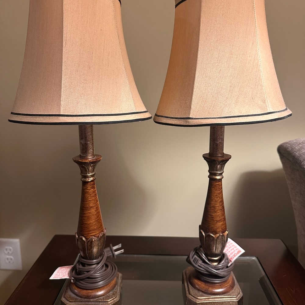Elegant Brown and Cream Table Lamps